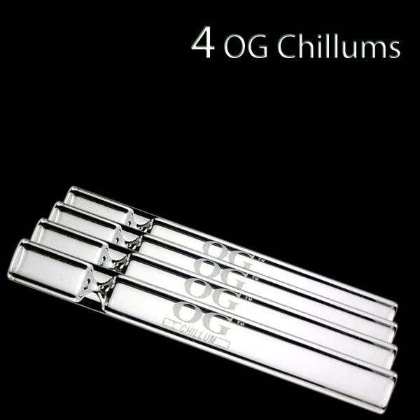 OG Chillum - 4" Straight Glass Pipe - 4pcs