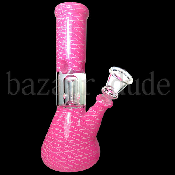 Dome Perc 8" Flask Bong - Pink Matrix