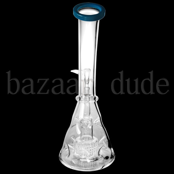 Matrix Perc 9 1/2" Bent Neck Bong - Blue