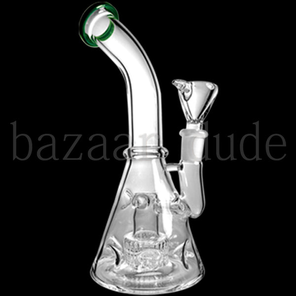 Matrix Perc 9 1/2" Bent Neck Bong - Green