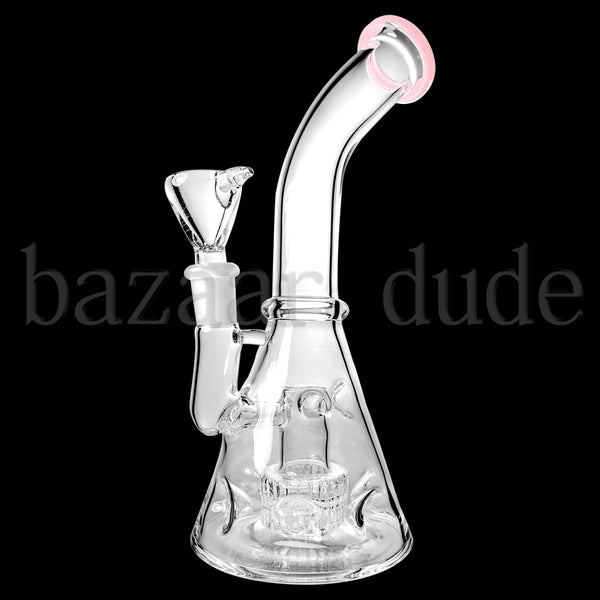 Matrix Perc 9 1/2" Bent Neck Bong - Pink