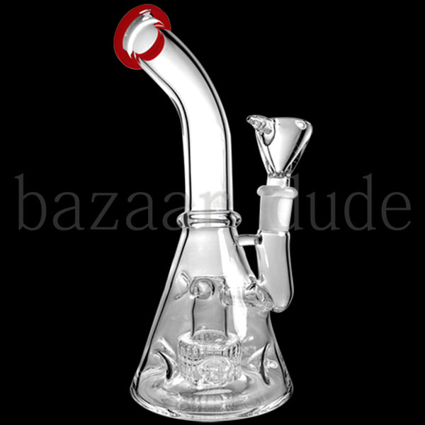 Matrix Perc 9 1/2" Bent Neck Bong - Red