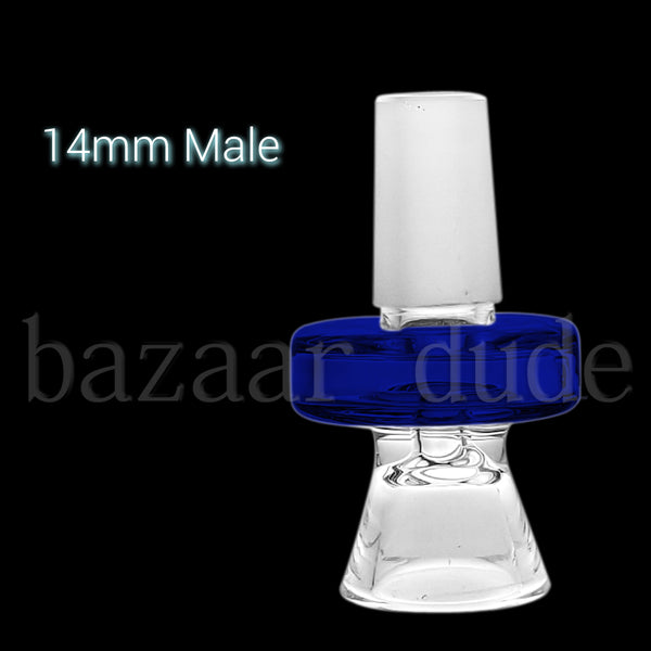 Color Ring Funnel Bowl - Various Colors - 14mm Male - Blue