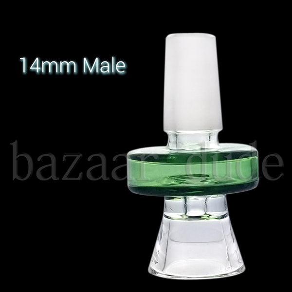 Color Ring Funnel Bowl - Various Colors - 14mm Male - Green