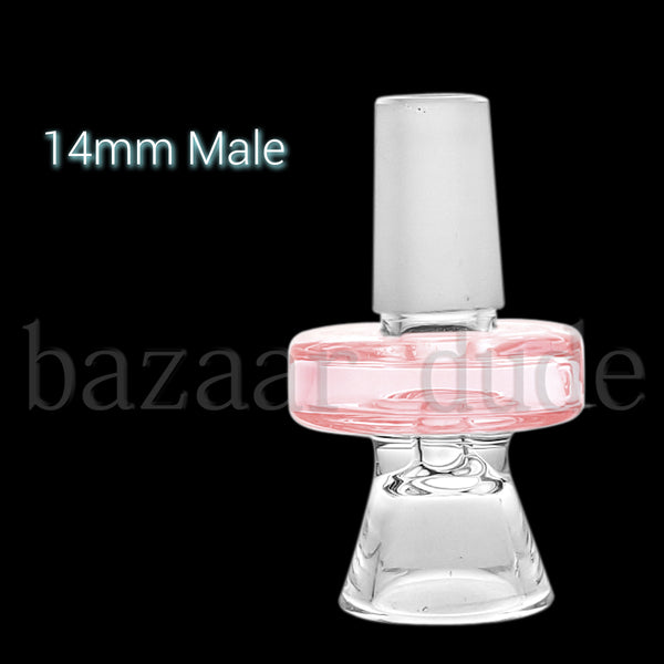 Color Ring Funnel Bowl - Various Colors - 14mm Male - Pink