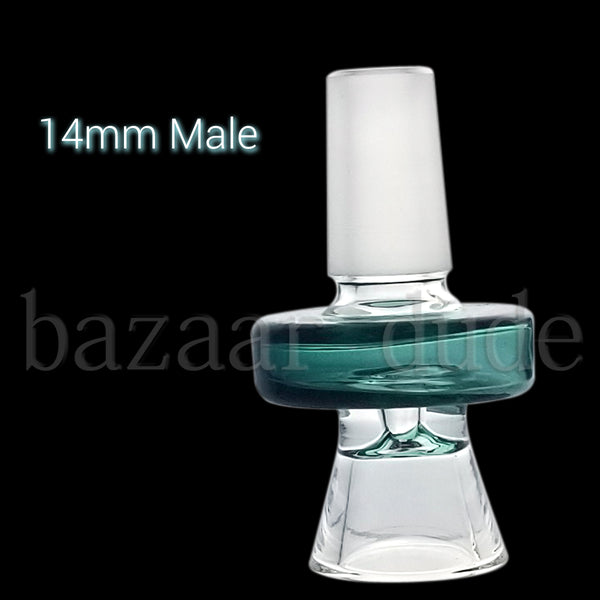 Color Ring Funnel Bowl - Various Colors - 14mm  Male - Teal