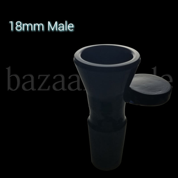 Full Color Paddle Handle Funnel Bowl - Various Colors - 18mm Male - Black