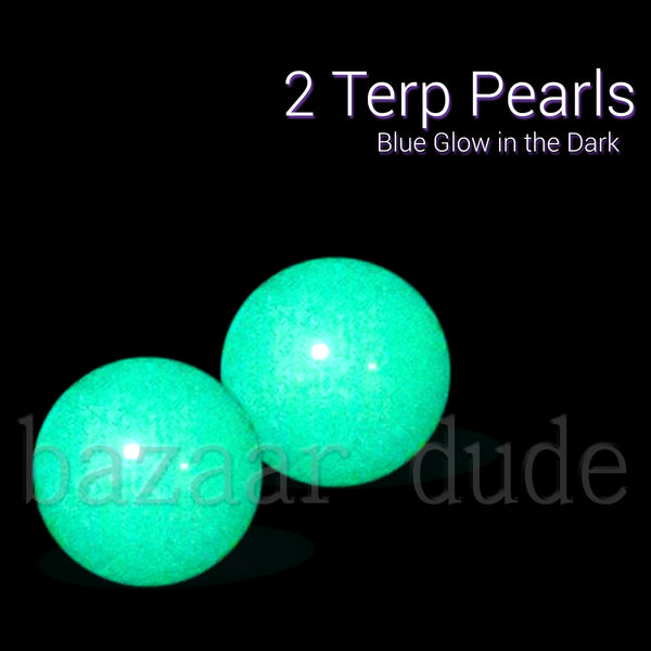 Glow in the Dark Terp Pearls - 6mm - 2pcs Blue