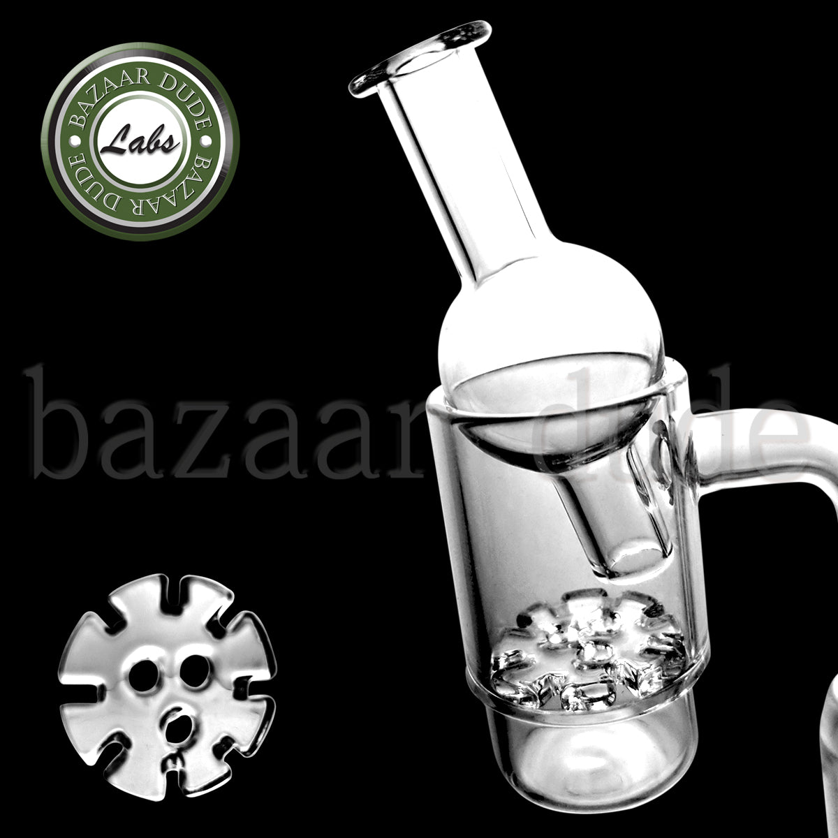 100% Quartz Honeycomb Banger - Flat Top with Honeycomb Insert - Includes Orion Carb Cap