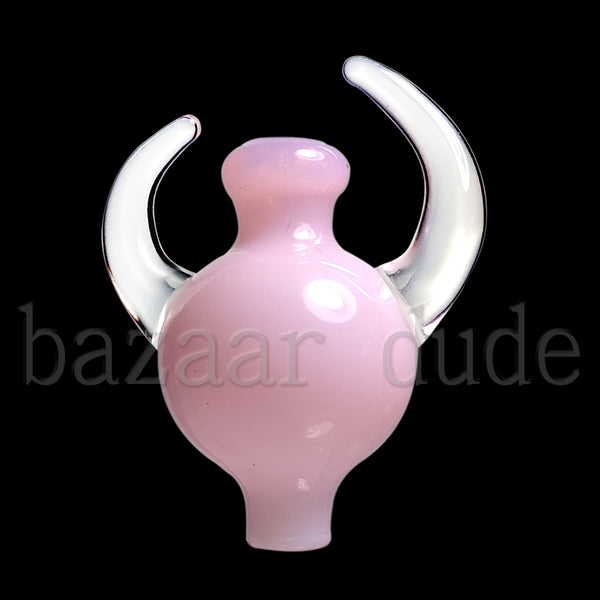 Horned Thick Glass Carb Cap - Pink