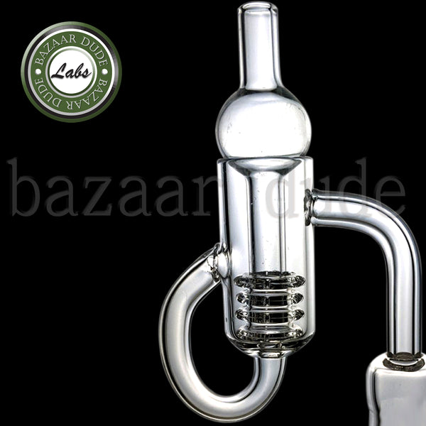 100% Quartz Terpcylcer Diamond Knot Loop Banger - Includes Carb Cap