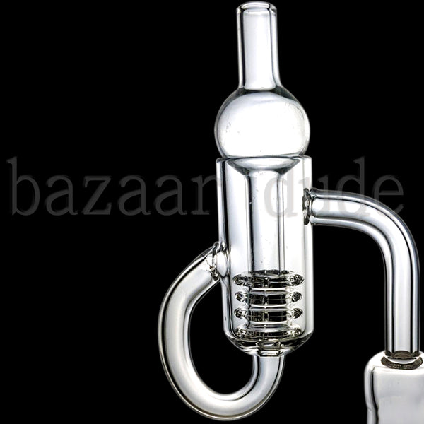 100% Quartz Terpcylcer Diamond Knot Loop Banger - Includes Carb Cap Alt