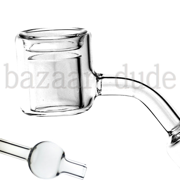 100% Quartz Thermal Banger 45º - Includes Bubble Carb Cap Alt2