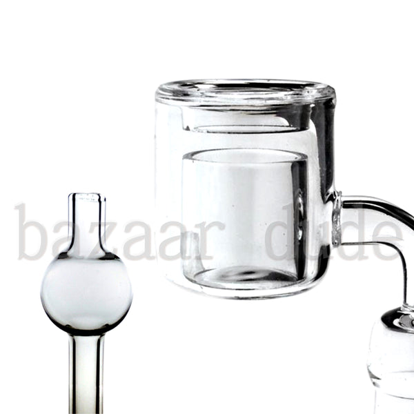 100% Quartz Thermal Banger 90º - Includes Bubble Carb Cap Alt2