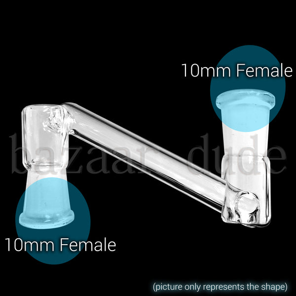 Glass Dropdown - "Z" Shape Offset - 10mm Female / 10mm Female