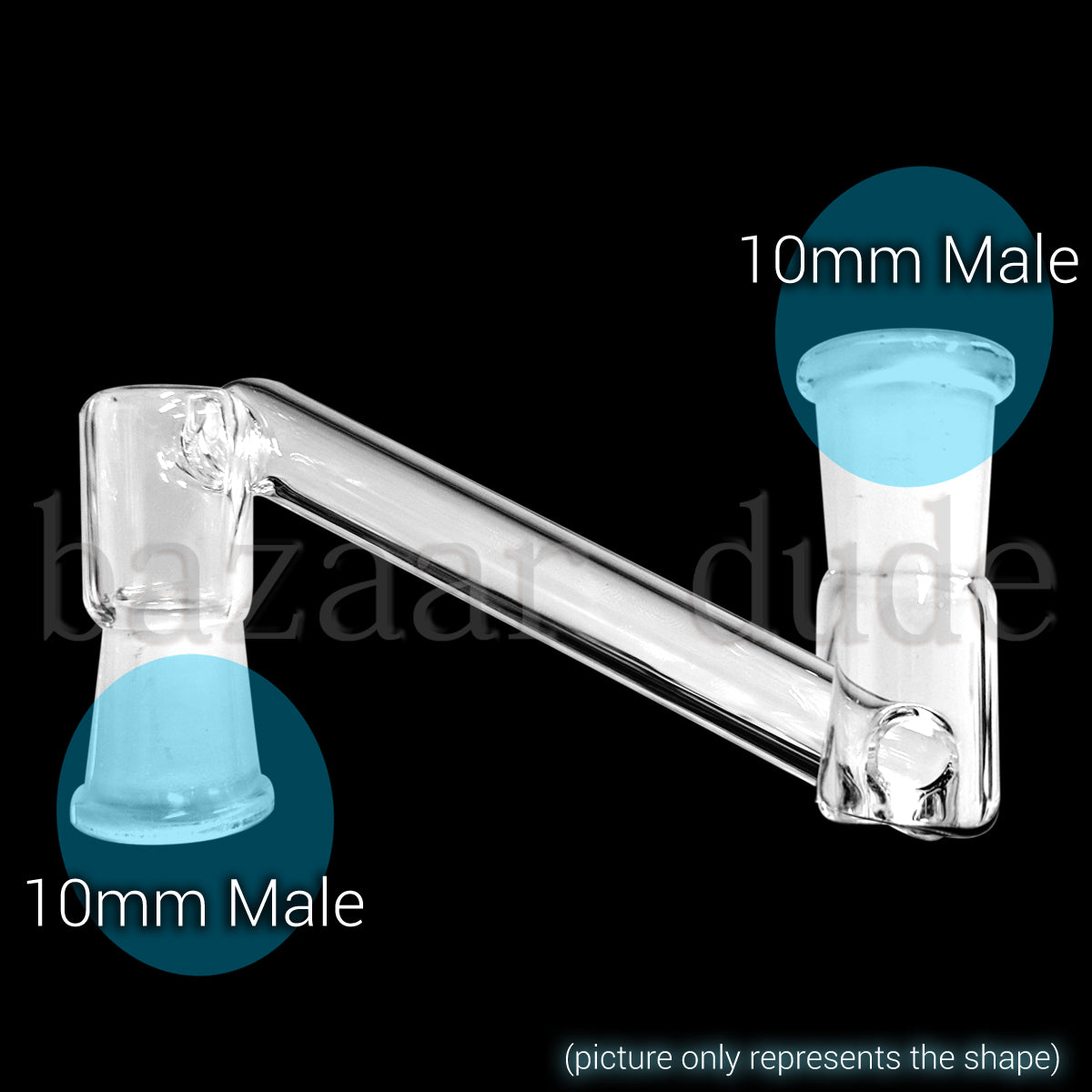 Glass Dropdown - "Z" Shape Offset - 10mm Male / 10mm Male